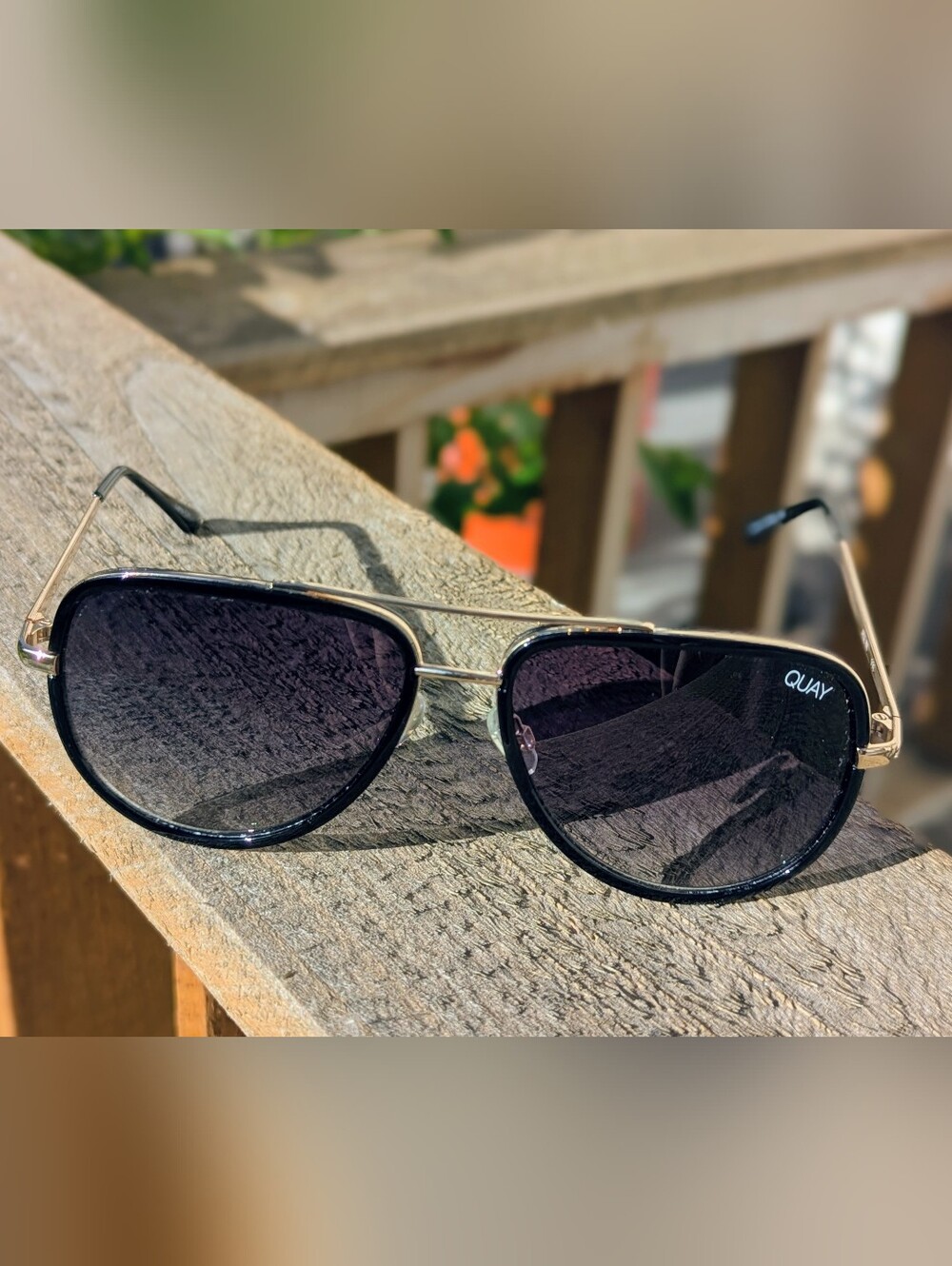 Quay Australia Black Frame Aviator Sunglasses - Picture 2 of 6
